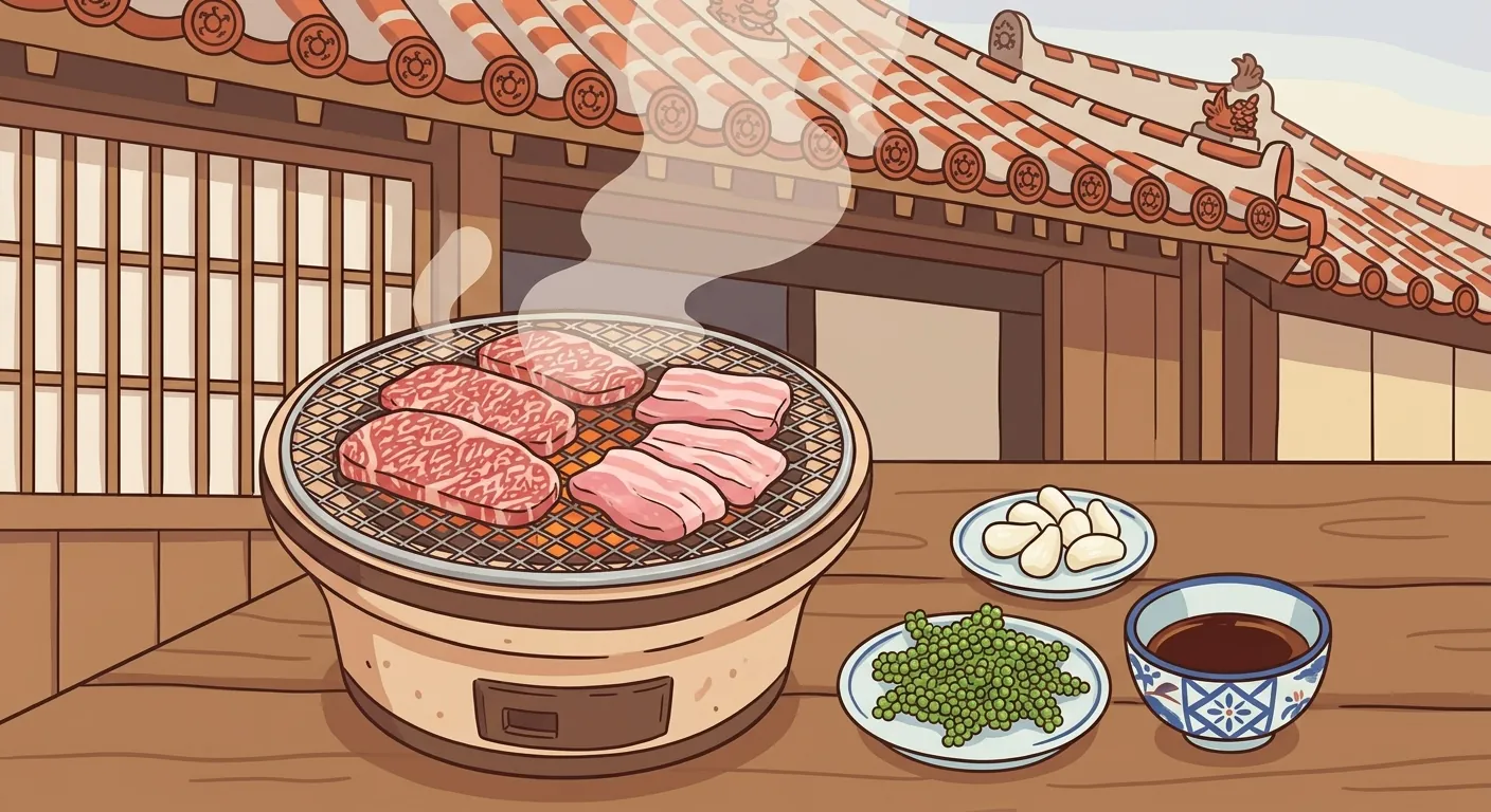文章封面，呈現沖繩燒肉的用餐情境