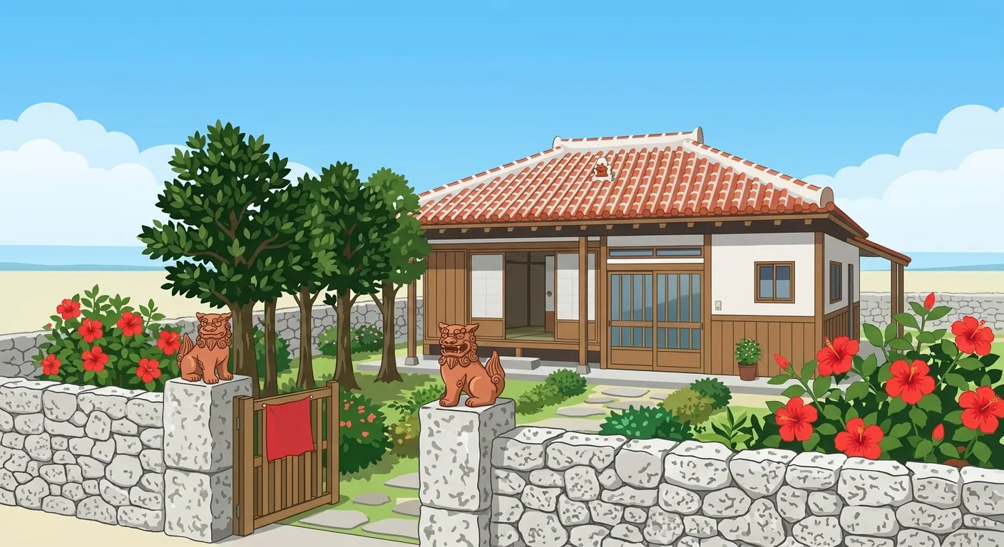 呈現民宿與包棟住宿的沖繩傳統屋舍樣貌