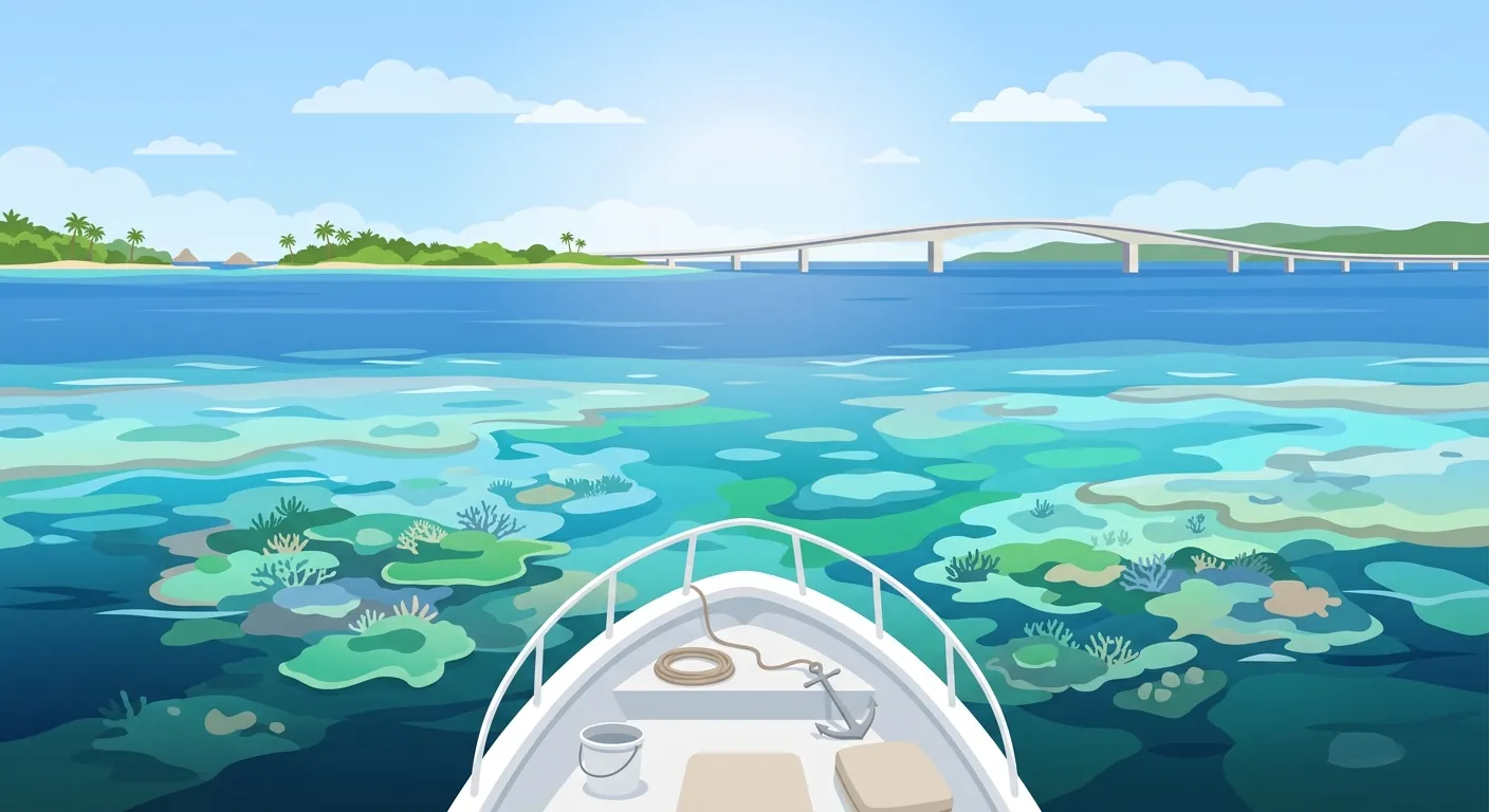 說明宮古島船程型浮潛與珊瑚礁海域的樣子