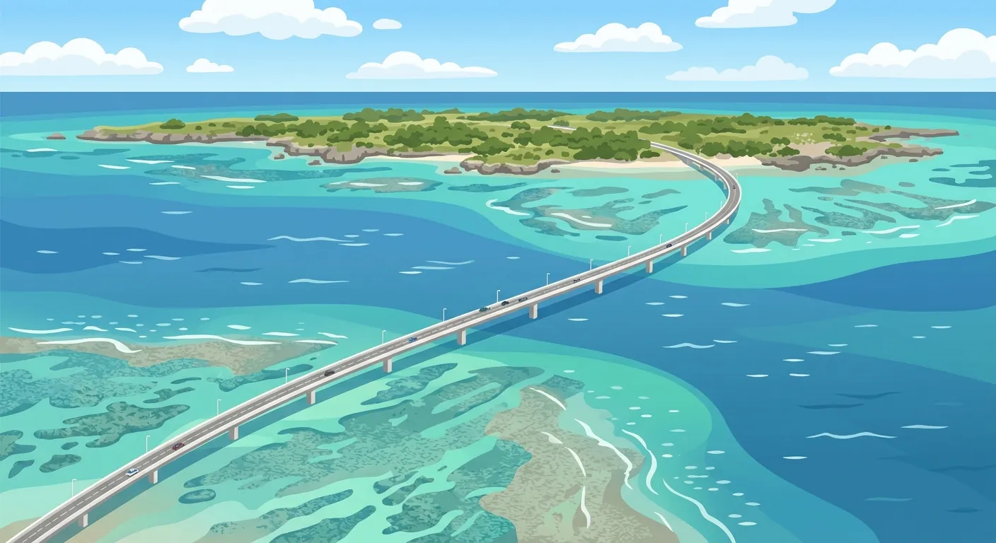 文章主視覺，呈現宮古島跨海大橋與珊瑚礁海的整體印象