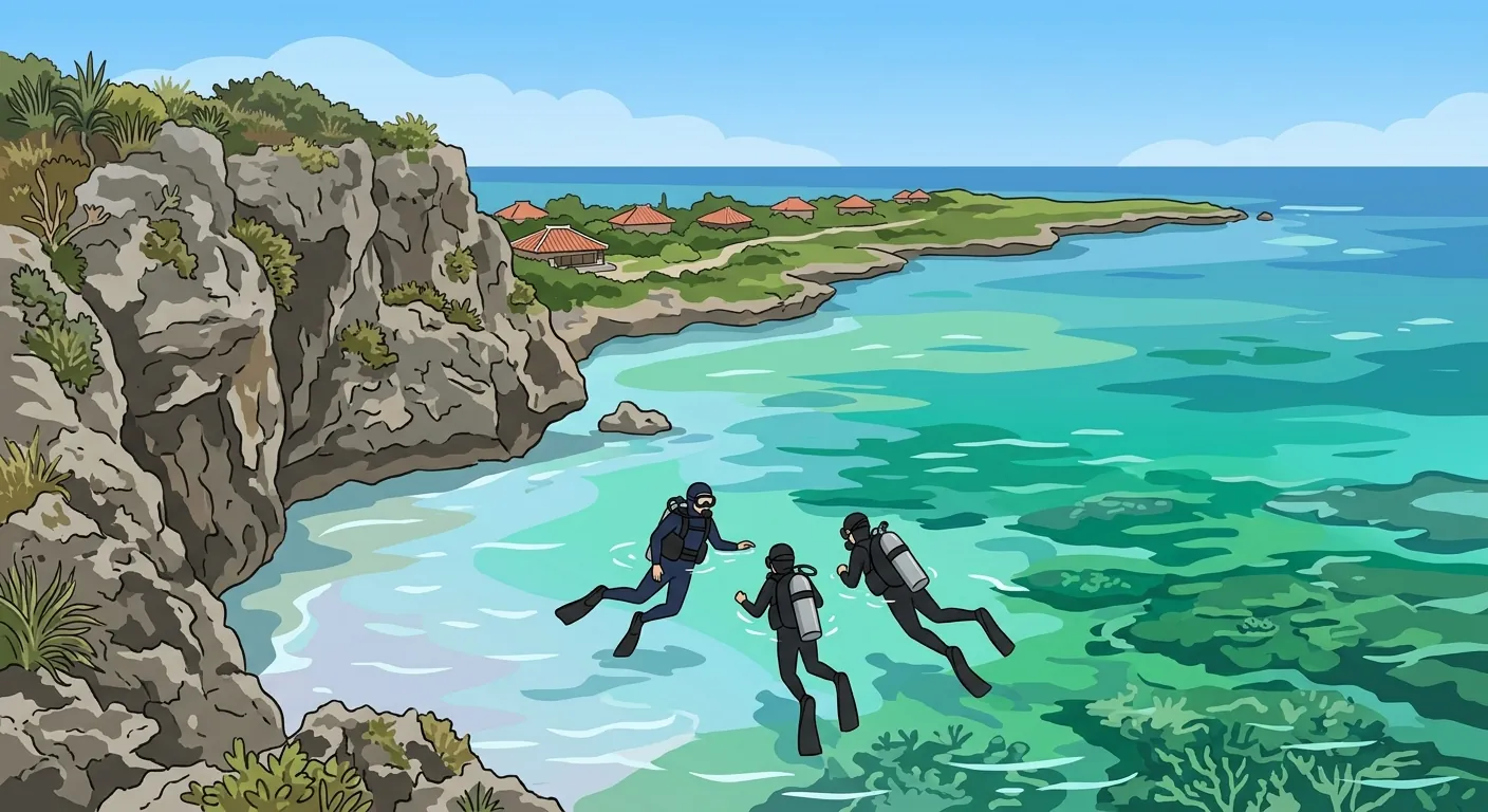 文章主視覺，呈現沖繩本島西海岸的潛水場景