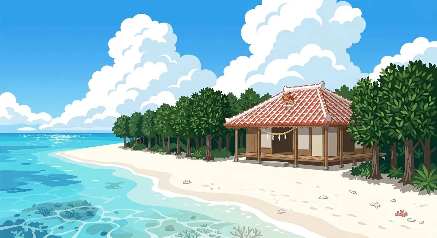 文章封面，呈現沖繩夏季適合浮潛的晴朗海灘