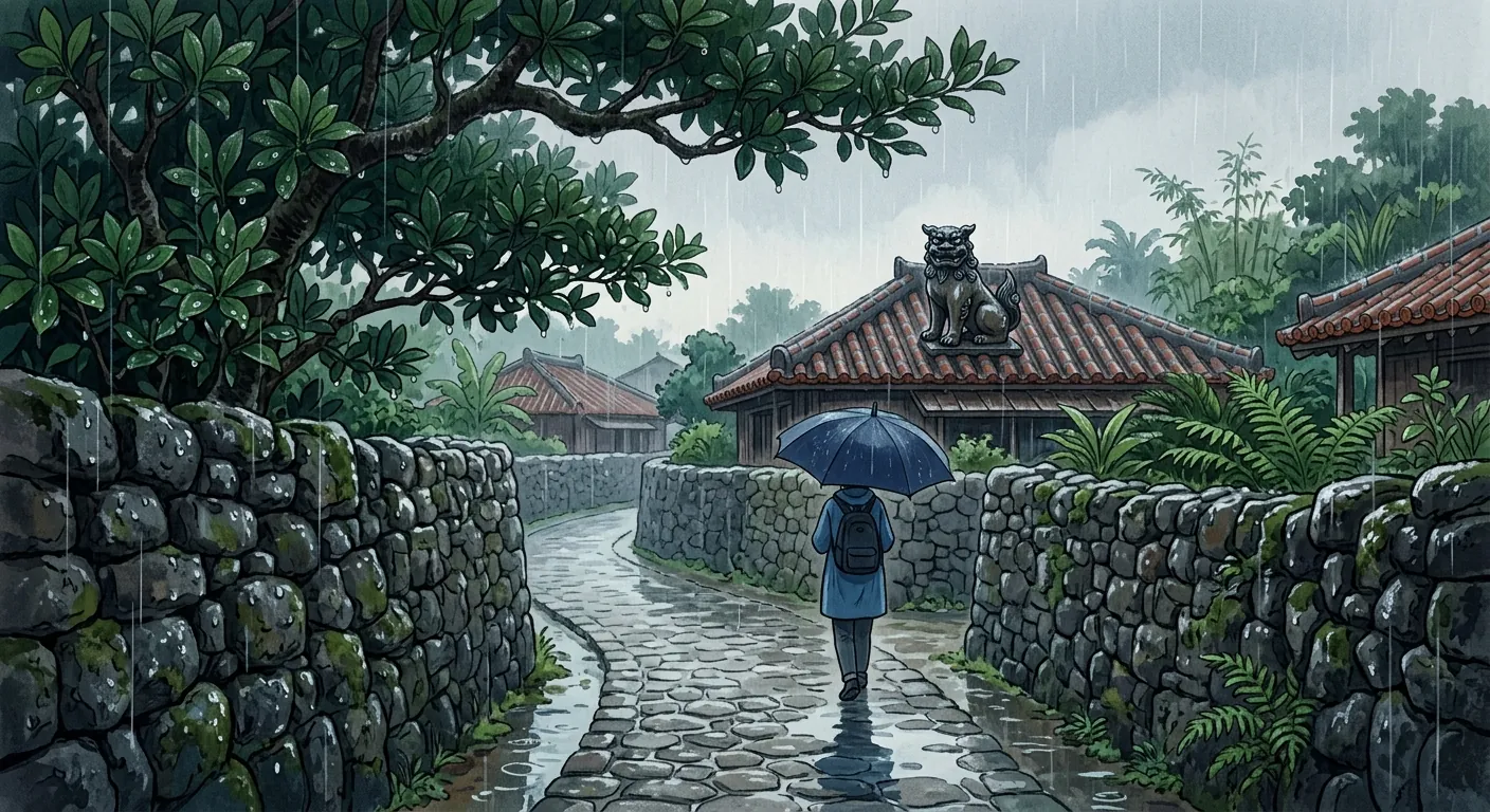 沖繩梅雨季的概念圖