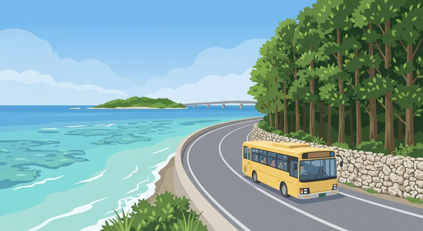 呈現不開車搭巴士去北部的沿海路線